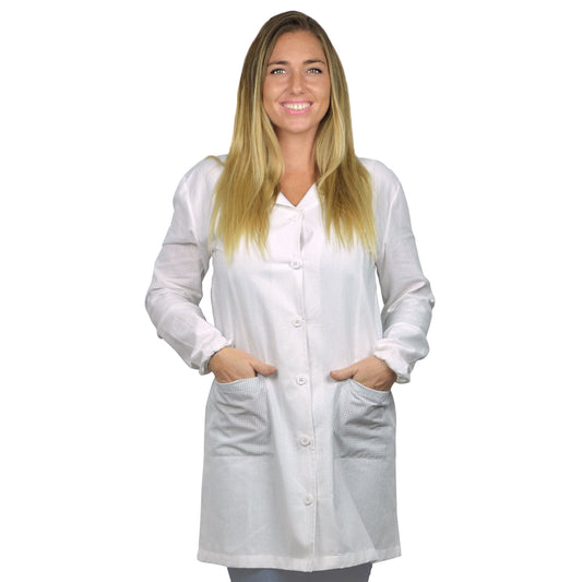 Women's White Coat for Laboratory, Teacher and Domestic Employee | ANTIVIRAL